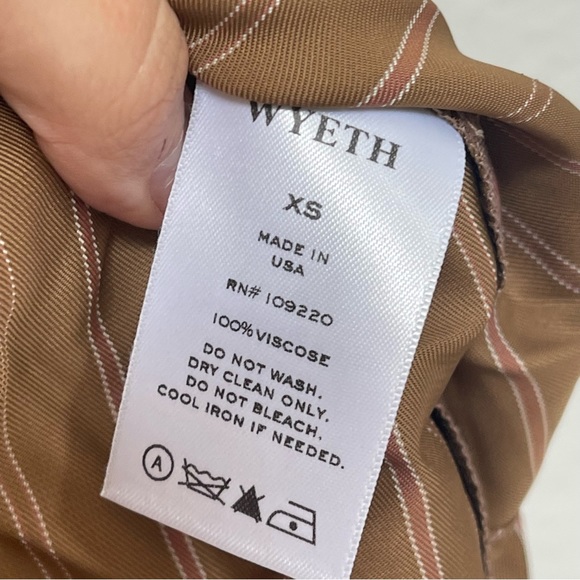 WYETH Newport Button Up Shirt Brown Pink Striped Size XS - Picture 5 of 5